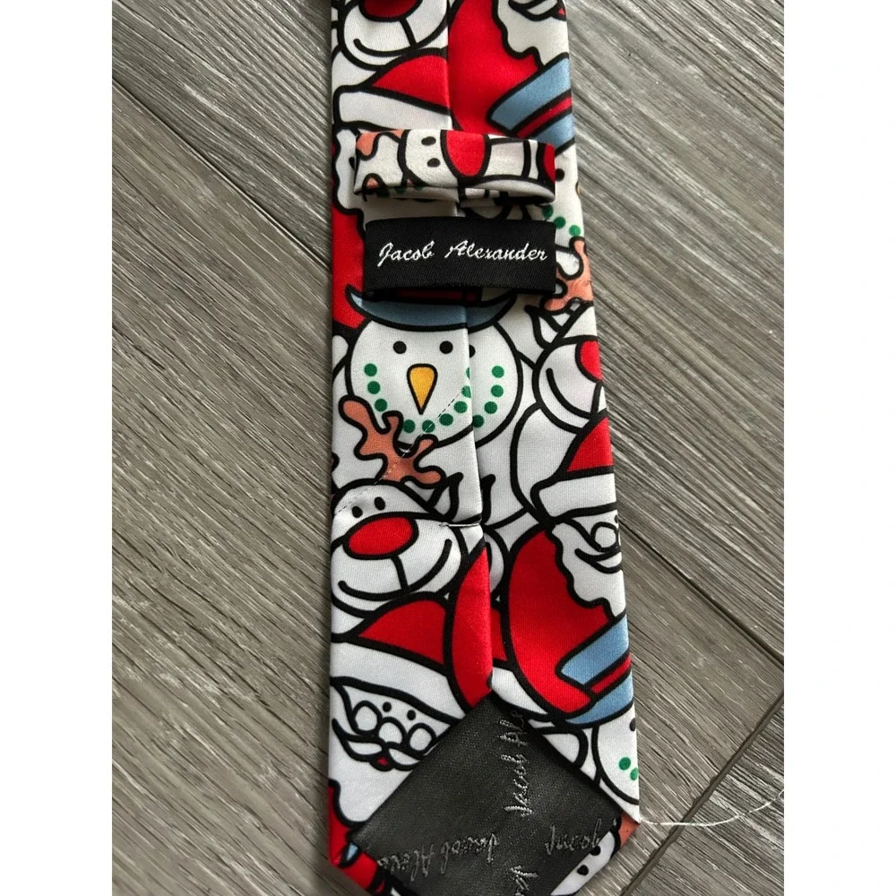 Jacob‎ Alexander Men's Christmas Holiday Santa Snowman Pattern Tie Necktie